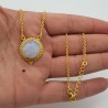Vergulde ketting met ronde Maansteen hanger