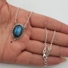 925 Sterling zilveren ketting met ovale Labradoriet hanger