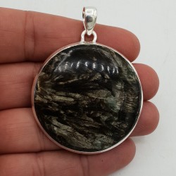 Zilveren hanger grote ronde gouden Seraphiniet