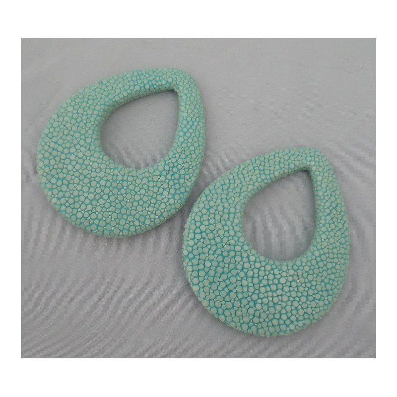 Hanger set Roggenleer turkoois blauw