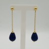 Oorbellen met Saffier blauwe Jade druppel