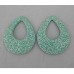 Hanger set Roggenleer turkoois blauw