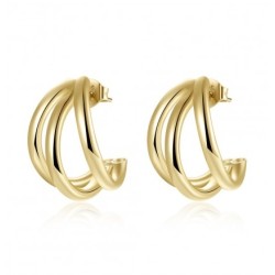Vergulde triple hoop oorbellen