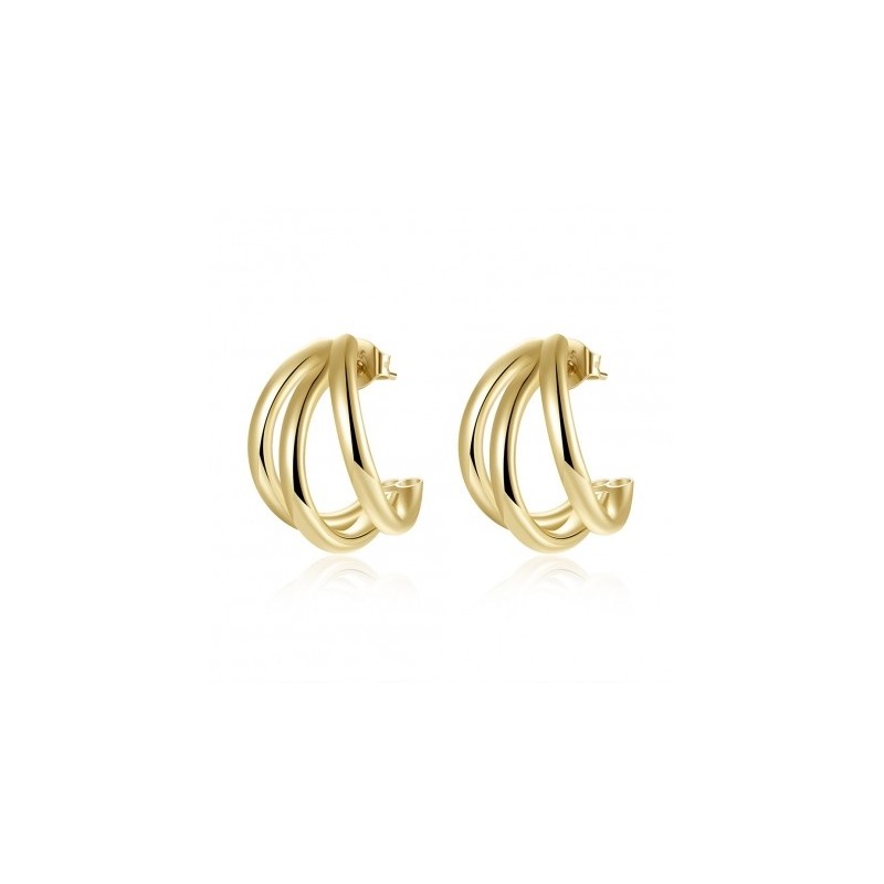 Vergulde triple hoop oorbellen
