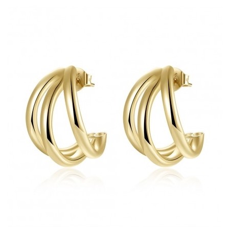 Vergulde triple hoop oorbellen