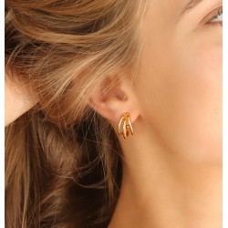 Vergulde triple hoop oorbellen