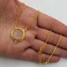 Vergulde ketting met ronde Rozenkwarts hanger