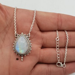 925 Sterling zilveren ketting met Maansteen hanger