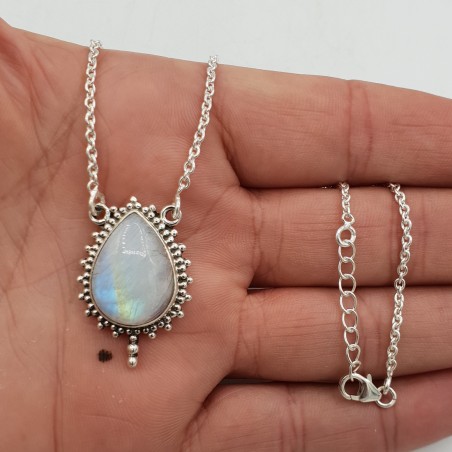 925 Sterling zilveren ketting met Maansteen hanger