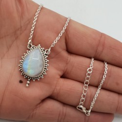 925 Sterling zilveren ketting met Maansteen hanger