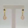Vergulde creolen met roze Chalcedoon hanger
