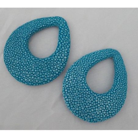 Hanger set Roggenleer oceaan blauw