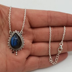 925 Sterling zilveren ketting met Labradoriet hanger