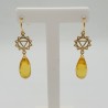Vergulde chakra oorbellen met Lemon Topaas