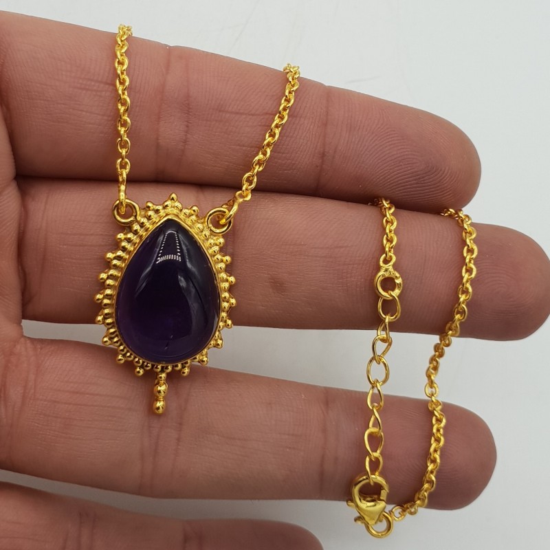 Vergulde ketting met Amethist hanger