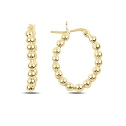 Vergulde beaded ovale creolen 20x25mm