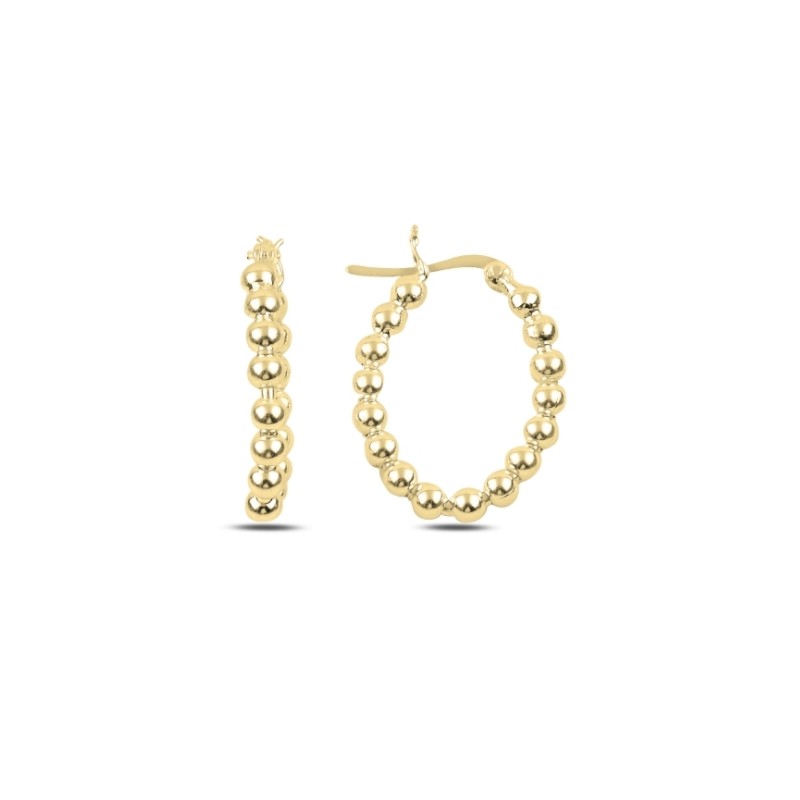 Vergulde beaded ovale creolen 20x25mm