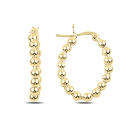 Vergulde beaded ovale creolen 20x25mm