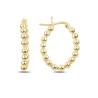 Vergulde beaded ovale creolen 20x25mm