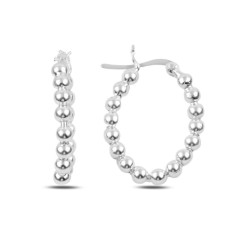 925 Sterling zilveren beaded ovale creolen 20x25mm