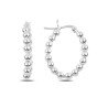 925 Sterling zilveren beaded ovale creolen 20x25mm