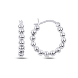 925 Sterling zilveren beaded ronde creolen 20 mm