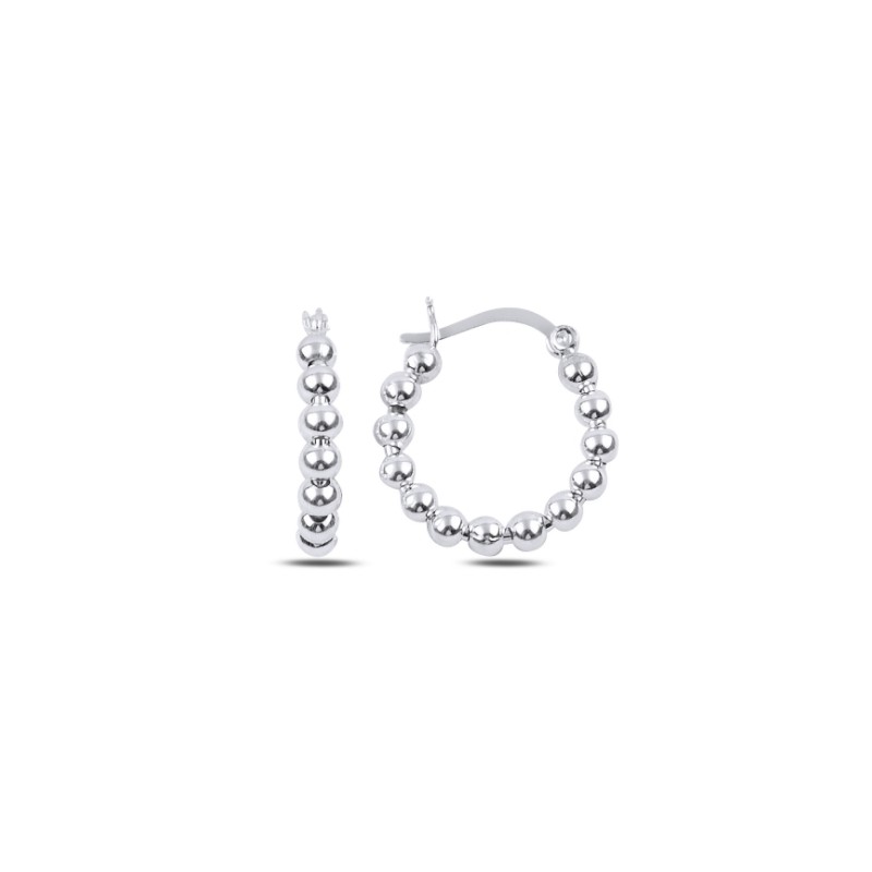 925 Sterling zilveren beaded ronde creolen 20 mm
