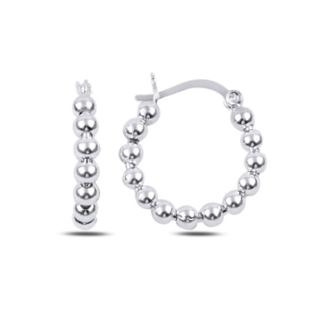 925 Sterling zilveren beaded ronde creolen 20 mm