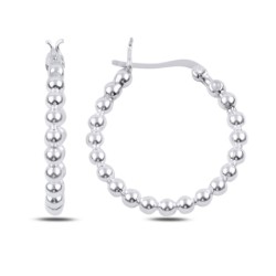 925 Sterling zilveren beaded ronde creolen 25 mm