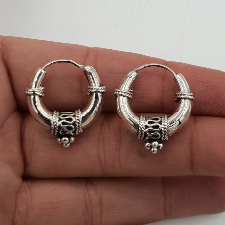 Creolen oorringen zilver bewerkt 03