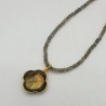 Vergulde ketting met klaver hanger van Labradoriet