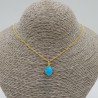 Vergulde ketting met marquise Turkoois hanger