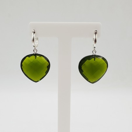Zilveren oorbellen met Peridot quartz