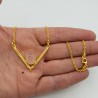 Vergulde ketting met hanger gezet met ovale Rozenkwarts