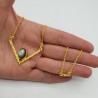 Vergulde ketting met hanger gezet met ovale Labradoriet
