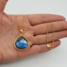 Vergulde ketting met Labradoriet hanger