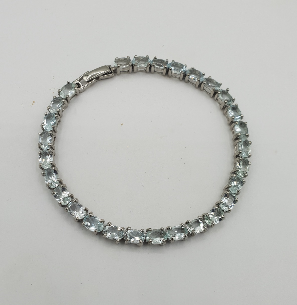 925 Sterling zilveren armband gezet met Aquamarijn