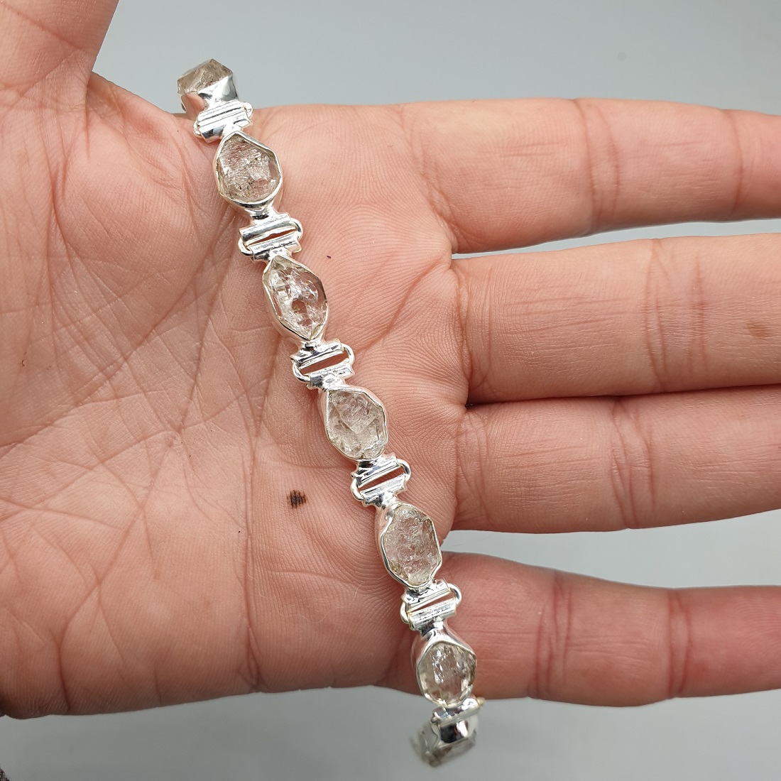 925 Sterling zilveren armband met Herkimer diamant