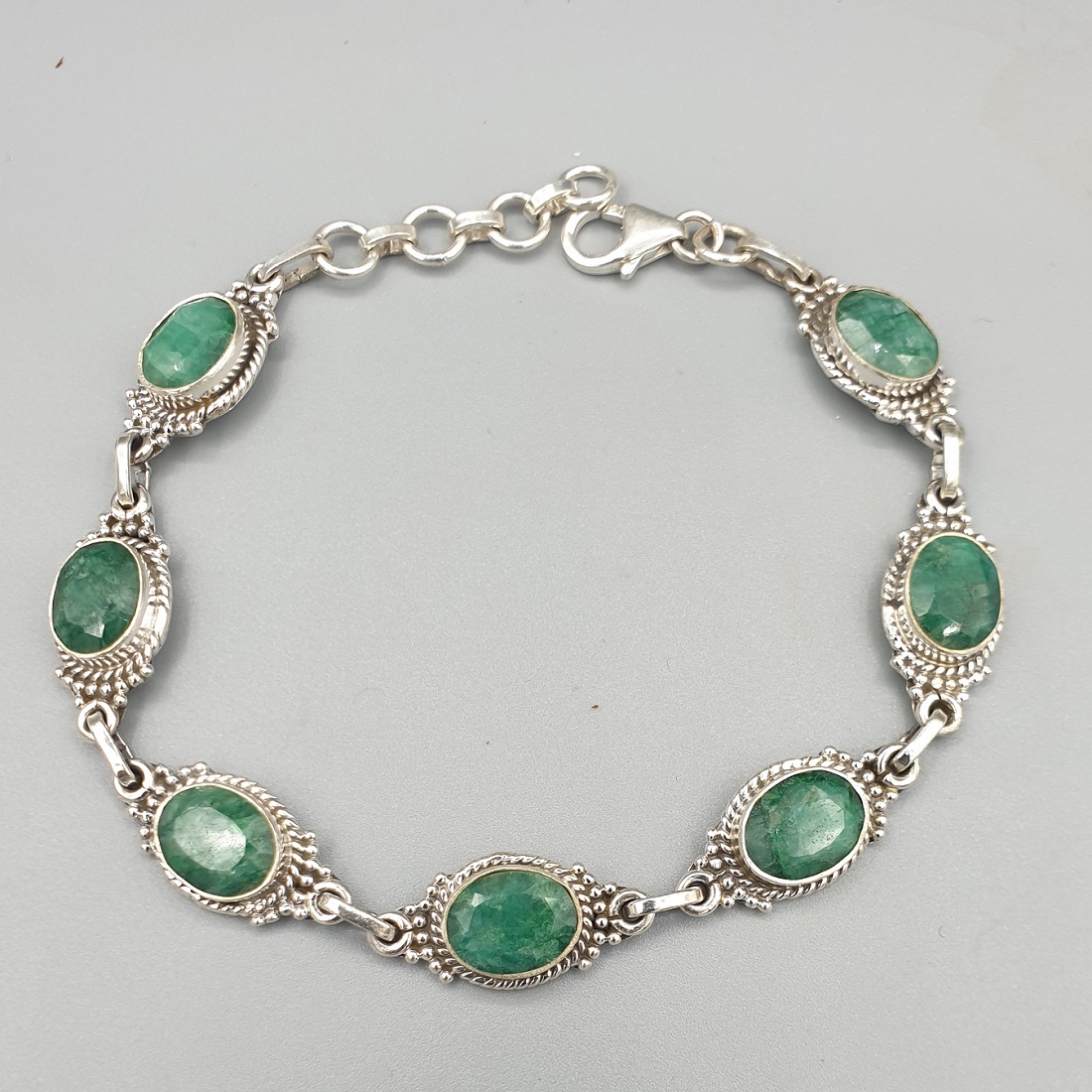 925 Sterling zilveren armband gezet met Emerald