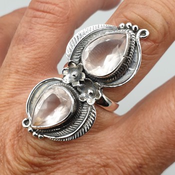 Zilveren ring met druppelvormige Turitella Agaat 18 mm