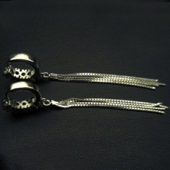 Zilveren edelsteen oorbellen / creolen Rhodoliet Granaat