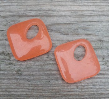 Hanger set vierkante oranje Jade