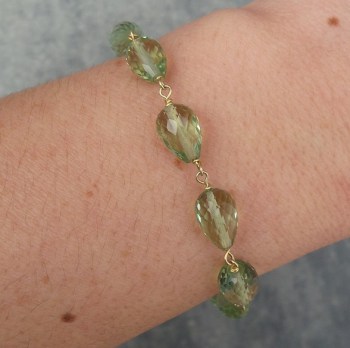 Vergulde armband met Peridot