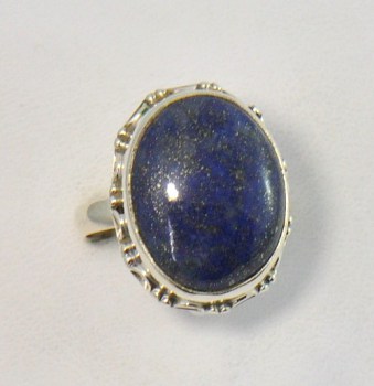 Zilveren edelsteen ring met Lapis Lazuli maat 9 / 18.9 mm