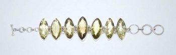 Zilveren edelsteen armband met ovale gele Topazen