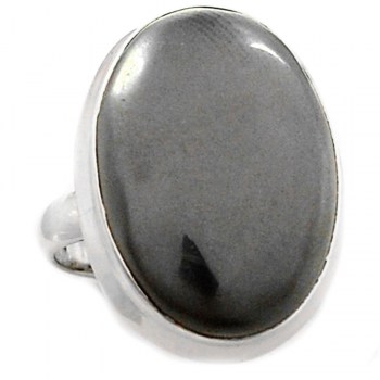 Zilveren ring gezet met Hematiet 18 mm