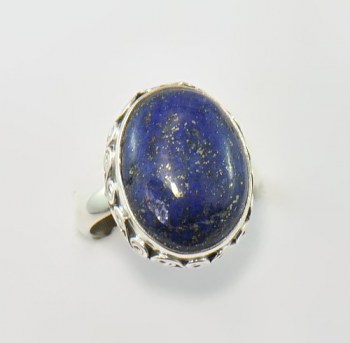 Zilveren ring met Lapis Lazuli ring maat 18.1