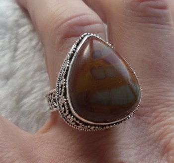 Zilveren ring Noreena Japsis in bewerkte setting 17.3 mm