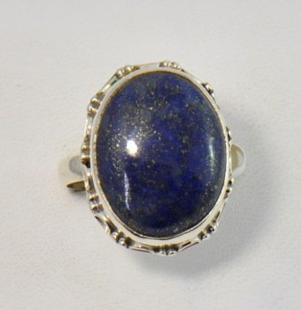 Zilveren edelsteen ring met Lapis Lazuli maat 9 / 18.9 mm